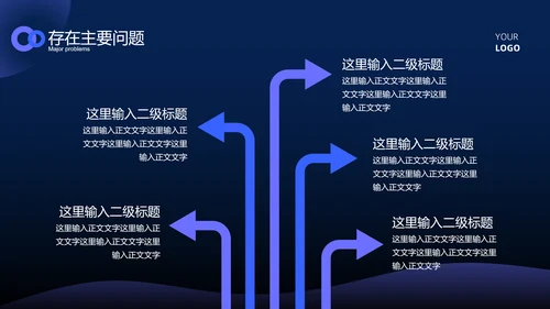 蓝色科技风简约总结汇报PPT模板