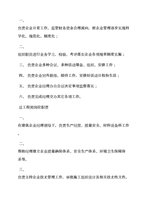 建筑工程公司各岗位职能职责.docx