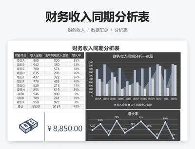 财务收入同期分析表