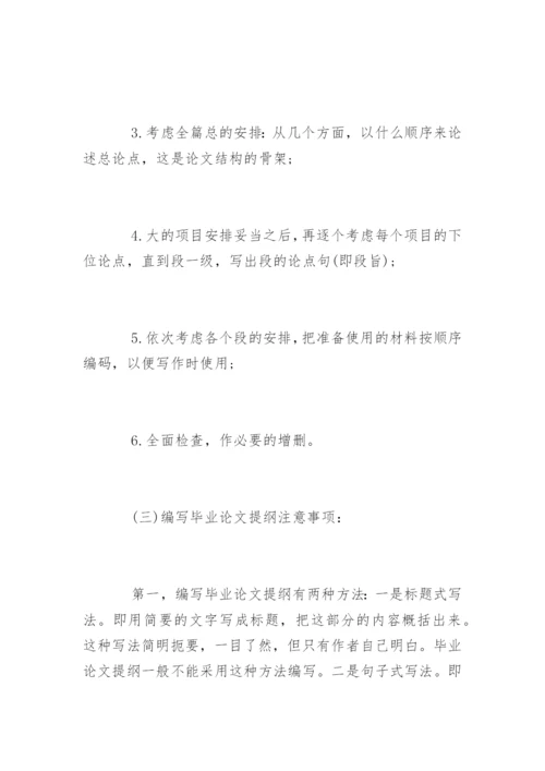 药学毕业论文提纲编写方法.docx