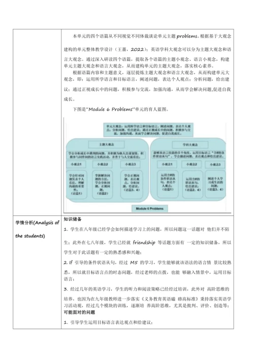 外研版九年级上册 Module 6 ProblemsUnit 3大单元整体设计