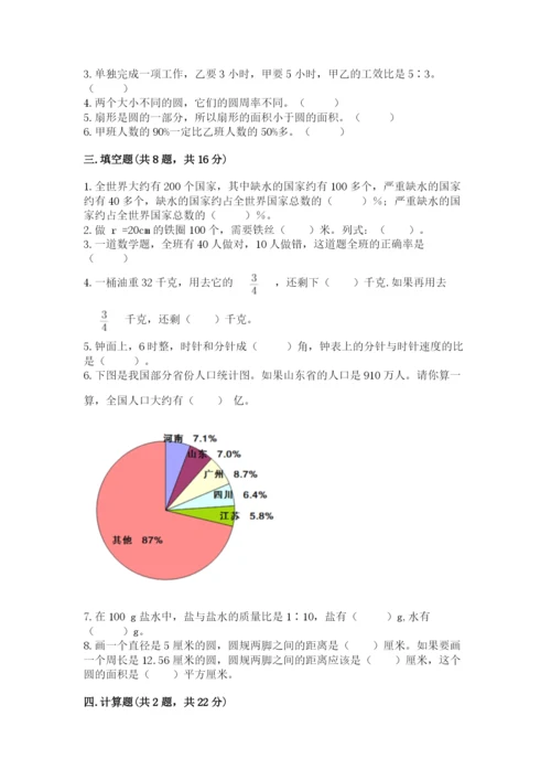 人教版六年级上册数学期末测试卷（网校专用）word版.docx