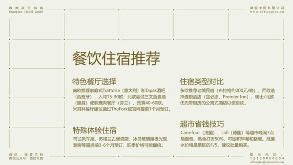 米色简约欧洲旅行指南