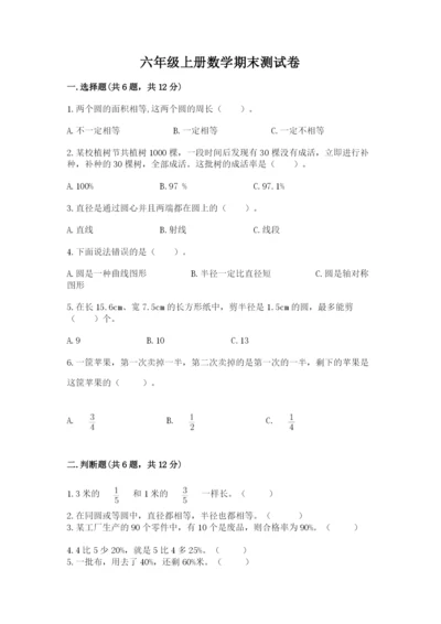 六年级上册数学期末测试卷含完整答案【名校卷】.docx