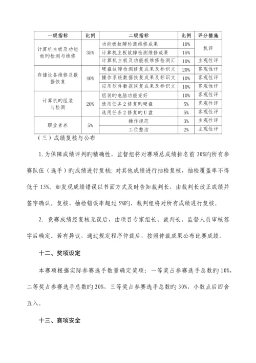 安徽省职业院校技能大赛中职组计算机检测维修与数据恢复赛项规程.docx