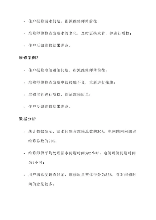物业管理水电维修方案