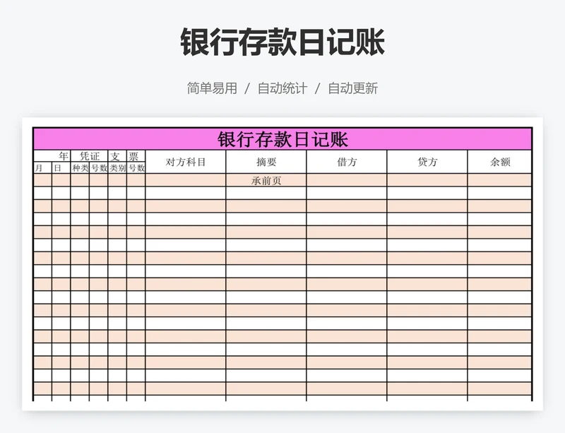 银行存款日记账