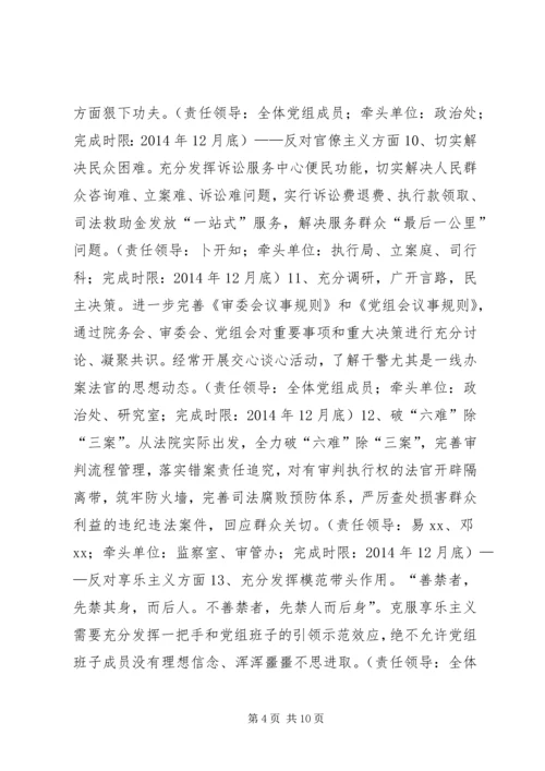 人民法院党组党的群众路线教育实践活动整改方案.docx