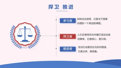 蓝色创意法律宣传知识动态PPT模板