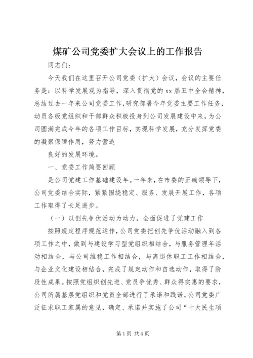 煤矿公司党委扩大会议上的工作报告 (6).docx