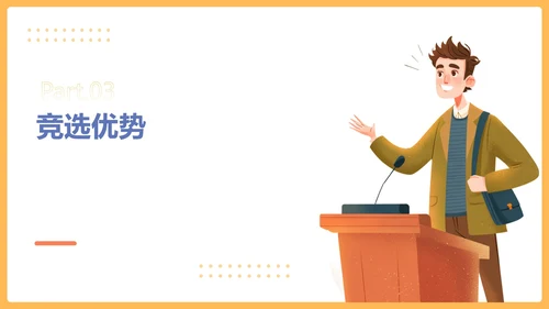 黄色卡通风格学生会会长竞选PPT模板