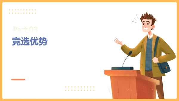 黄色卡通风格学生会会长竞选PPT模板