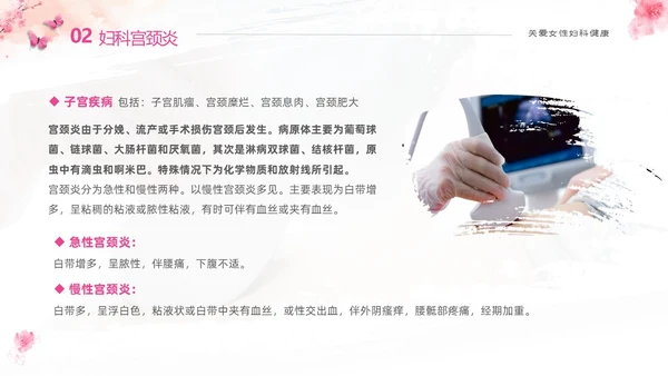 粉色温馨实拍关注女性妇科健康妇科疾病知识讲座PPT