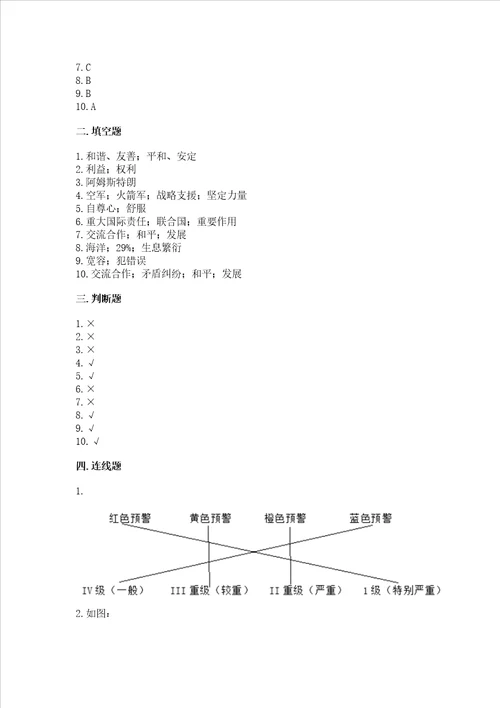 六年级下册道德与法治期末测试卷及参考答案b卷