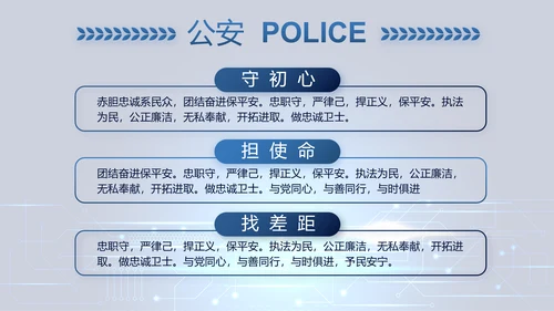 蓝色大气公安警察派出所出警动态PPT模板