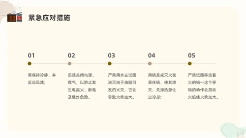 扁平插画厨房消防安全培训PPT课件