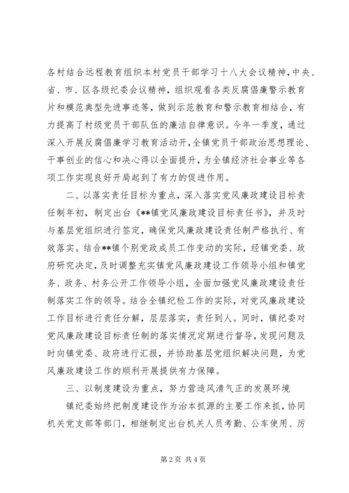 乡镇纪委季度工作总结.docx