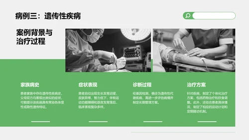 绿色商务风典型病例汇报与总结PPT模板