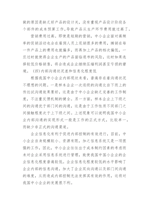 我国中小企业内部控制论文.docx