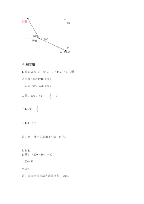 2022人教版六年级上册数学期末测试卷带答案（典型题）.docx