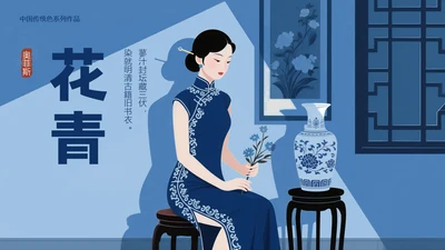 中国传统色之花青