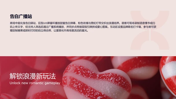 红色时尚简约情人节商场活动PPT模板