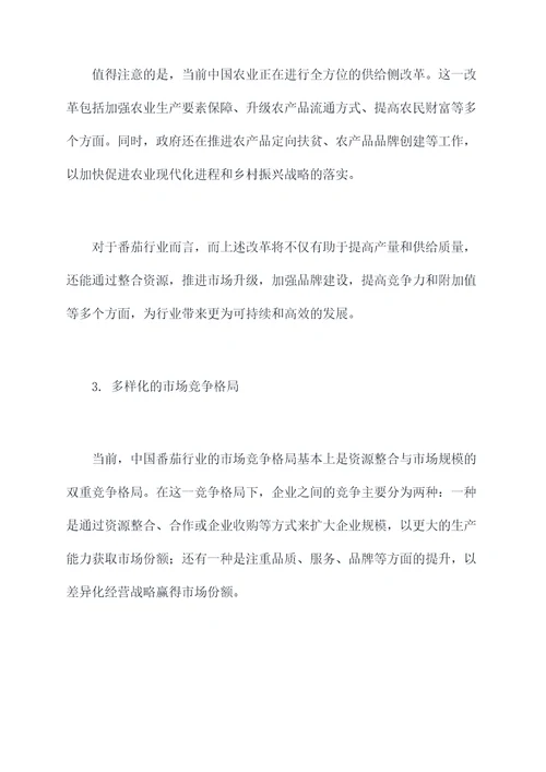 番茄价格市场调研报告