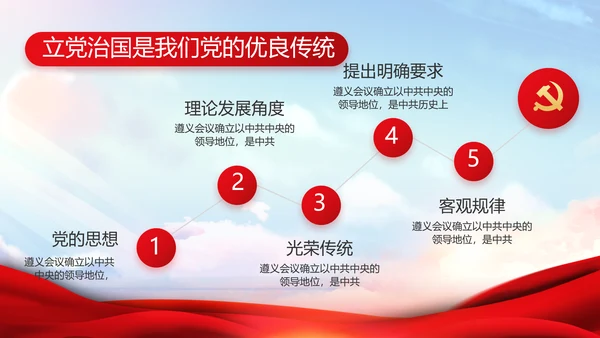红色大气党建党支部年终述职报告PPT