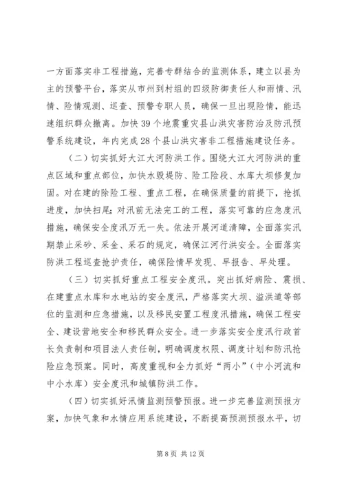 厅长在防汛抗旱工作情况汇报会上的讲话精编.docx