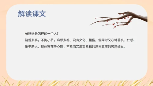 红色中国风初一语文阿长与山海经课件PPT模板