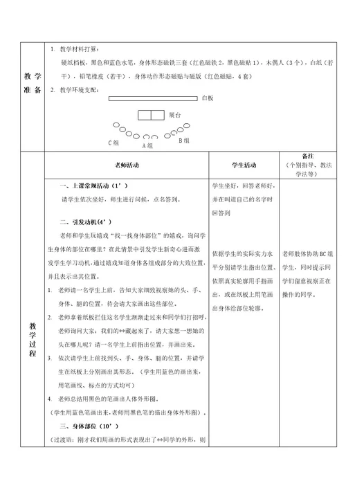 培智绘画与手工《身体外形》教案1