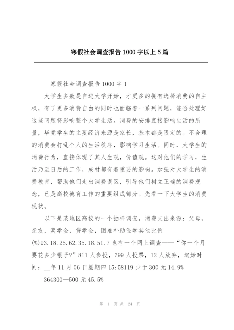 寒假社会调查报告1000字以上5篇.docx