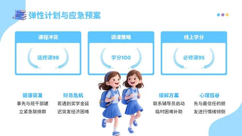 蓝色3D风成长新起点：开学季新学年规划开学班会PPT模板