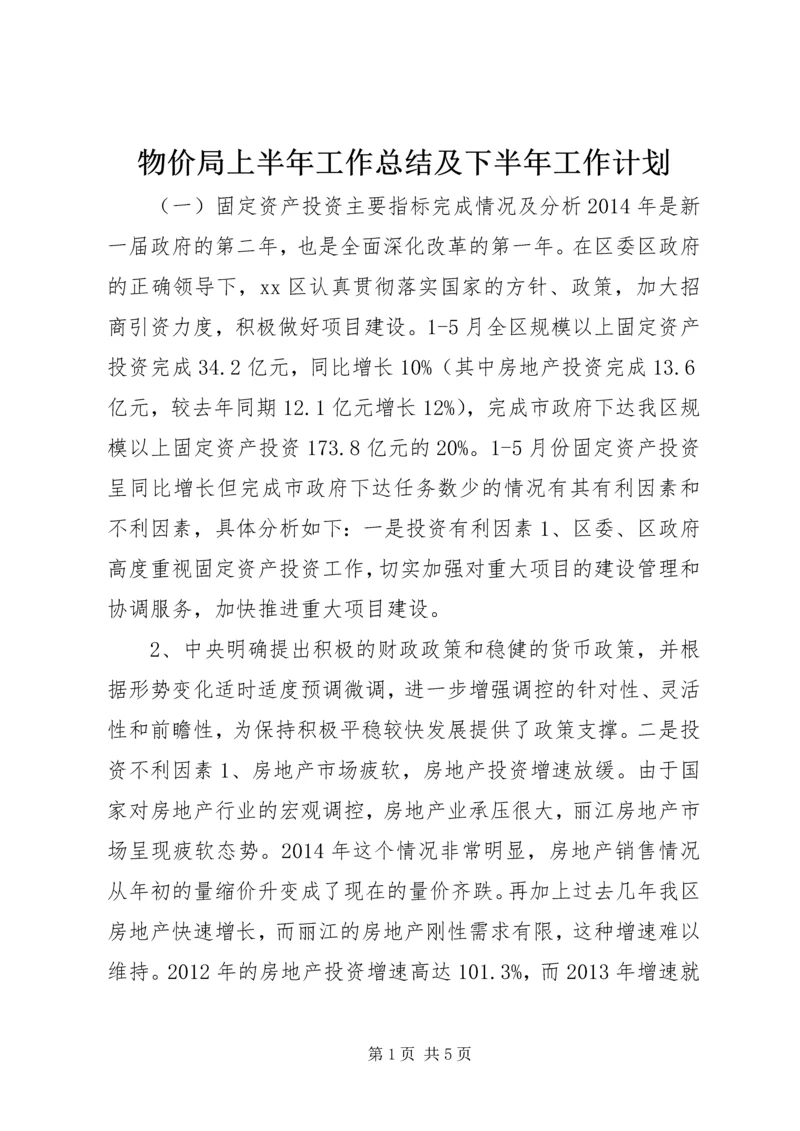 物价局上半年工作总结及下半年工作计划.docx