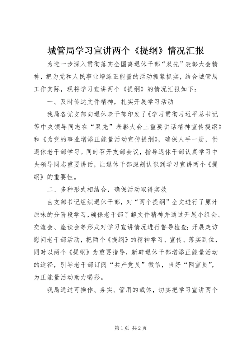 城管局学习宣讲两个《提纲》情况汇报.docx