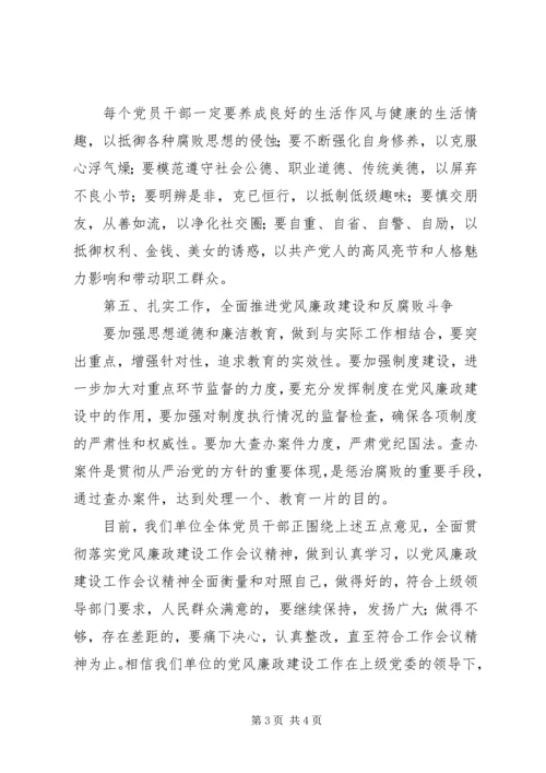 独家原创-党风廉政建设工作会议精神情况汇报.docx