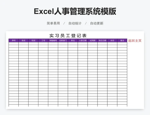 Excel人事管理系统模版