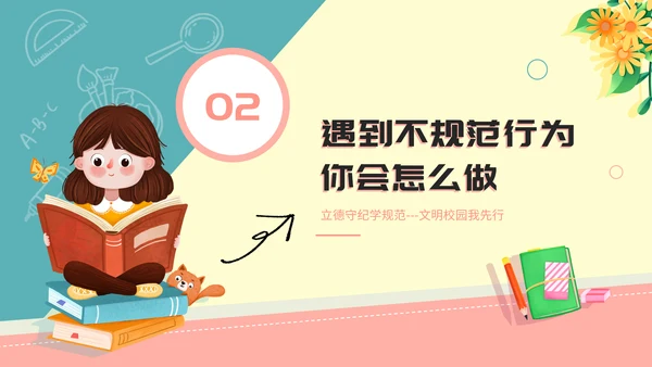践行行为规范争做文明学生行为PPT模板