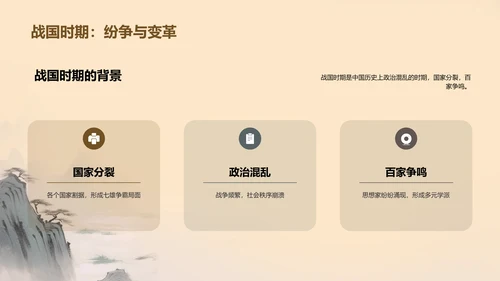 黄灰色插画复古国风名著导读吕氏春秋培训课件PPT模板