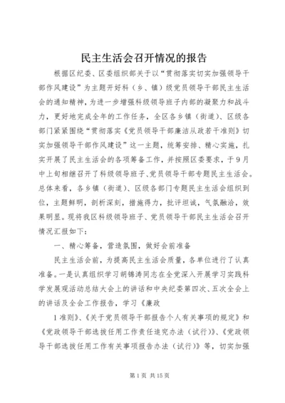 民主生活会召开情况的报告.docx