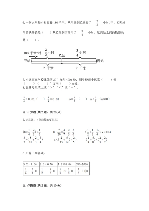 人教版六年级上册数学期中测试卷附答案【巩固】.docx
