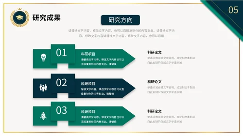 稳重大气绿色烫金微立体风博士入学复试汇报PPT博士复试