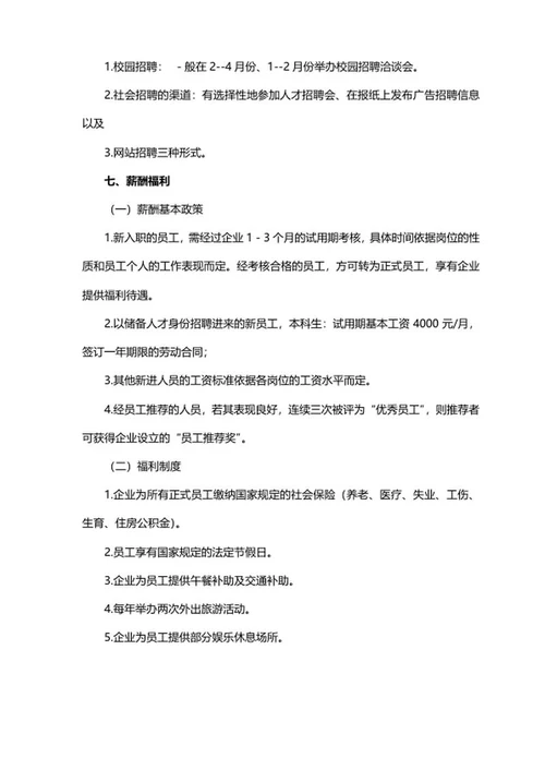 公司人力规划方案word模板