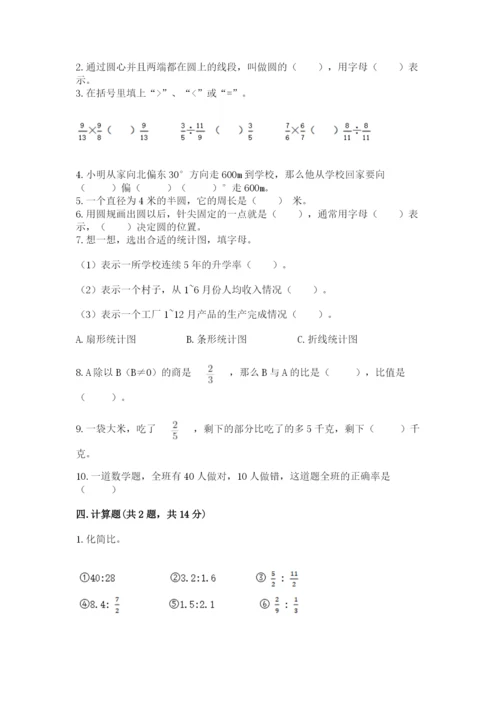 2022人教版六年级上册数学期末测试卷【考点梳理】.docx