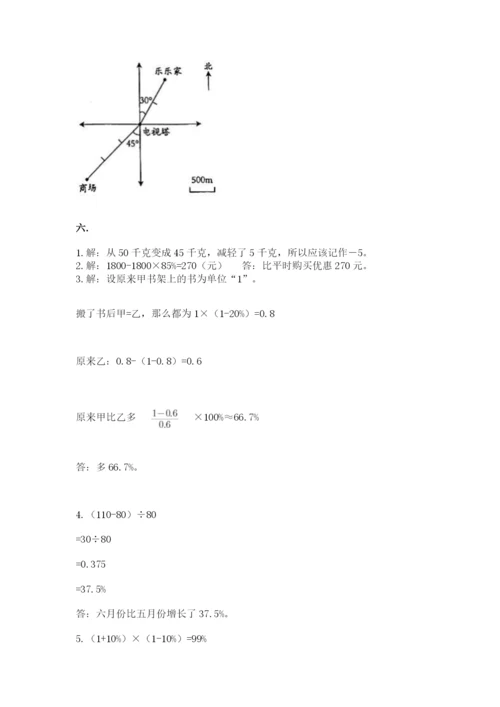 小学六年级数学期末自测题【夺分金卷】.docx