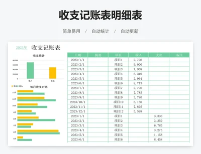 收支记账表明细表