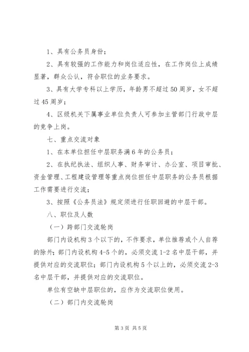 区级机关中层干部交流轮岗意见.docx