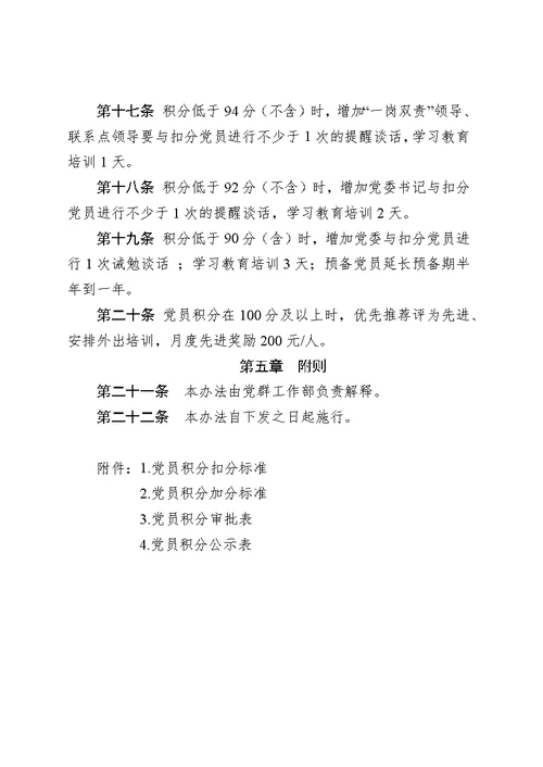 国企党员积分管理办法（含表格）