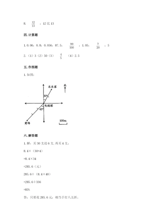 人教版六年级下册数学期末测试卷【中心小学】.docx