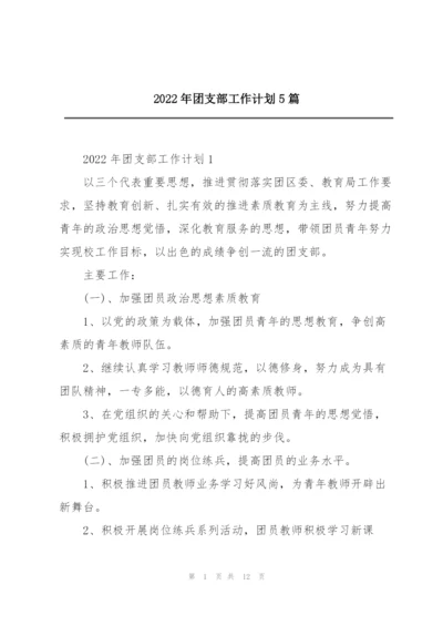 2022年团支部工作计划5篇.docx